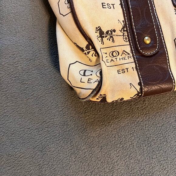Coach Brown and Cream Satchel - Picture 6 of 13